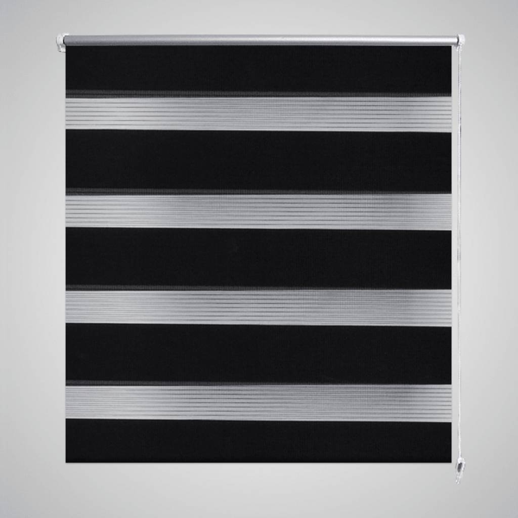Vidaxl zebra rolgordijn 80,9 x 150 cm stofbreedte 76,7 cm zwart
