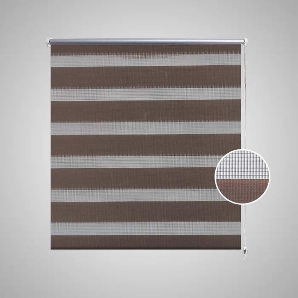 Vidaxl zebra rolgordijn 80,9 x 150 cm stofbreedte 76,7 cm koffiebruin