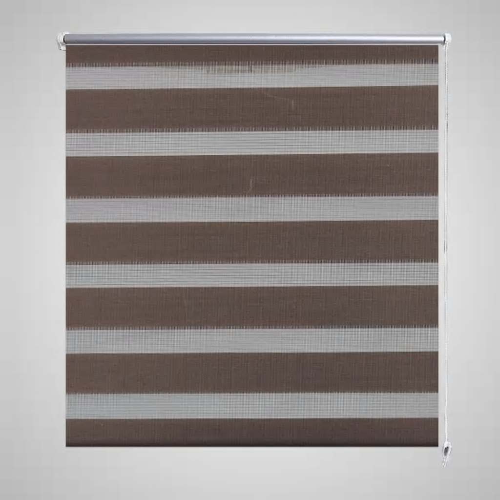 Vidaxl zebra rolgordijn 80,9 x 150 cm stofbreedte 76,7 cm koffiebruin