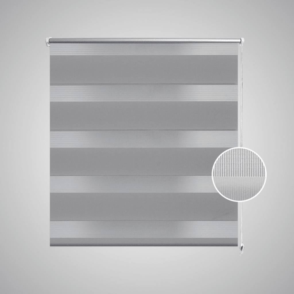 Vidaxl zebra rolgordijn 90,9 x 150 cm stofbreedte 86,7 cm grijs