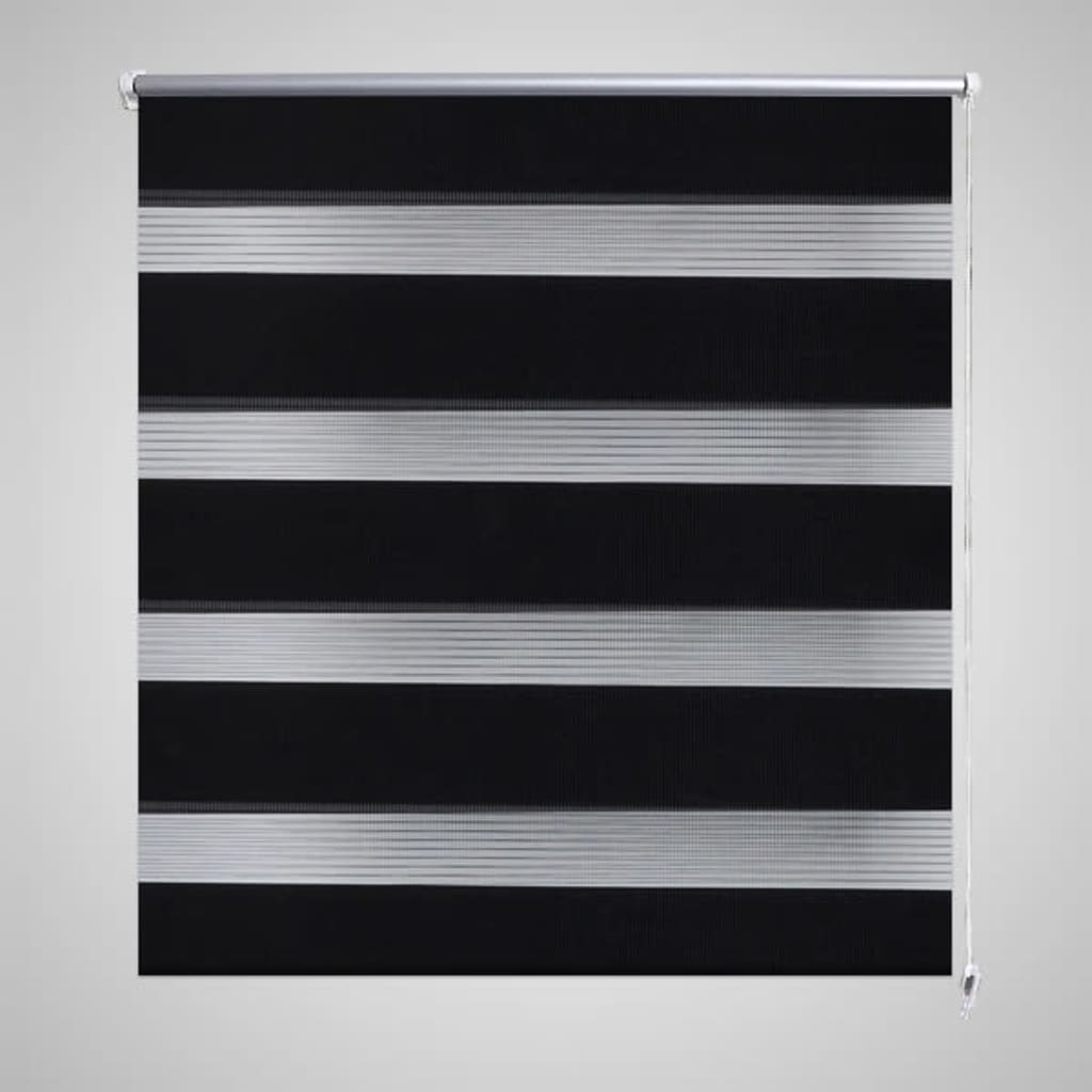 Vidaxl zebra rolgordijn 90,9 x 150 cm stofbreedte 86,7 cm zwart