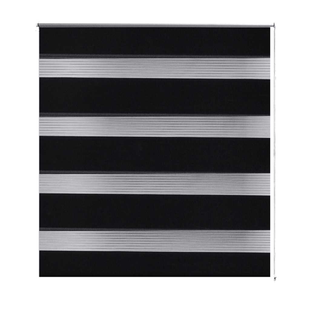 Vidaxl zebra rolgordijn 120,9 x 175 cm stofbreedte 116,7 cm zwart