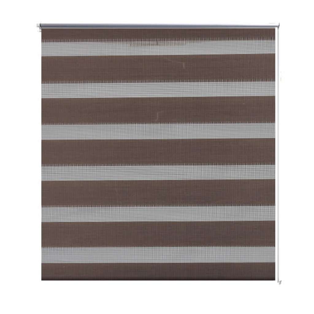Vidaxl zebra rolgordijn 120,9 x 175 cm stofbreedte 116,7 cm koffiebruin