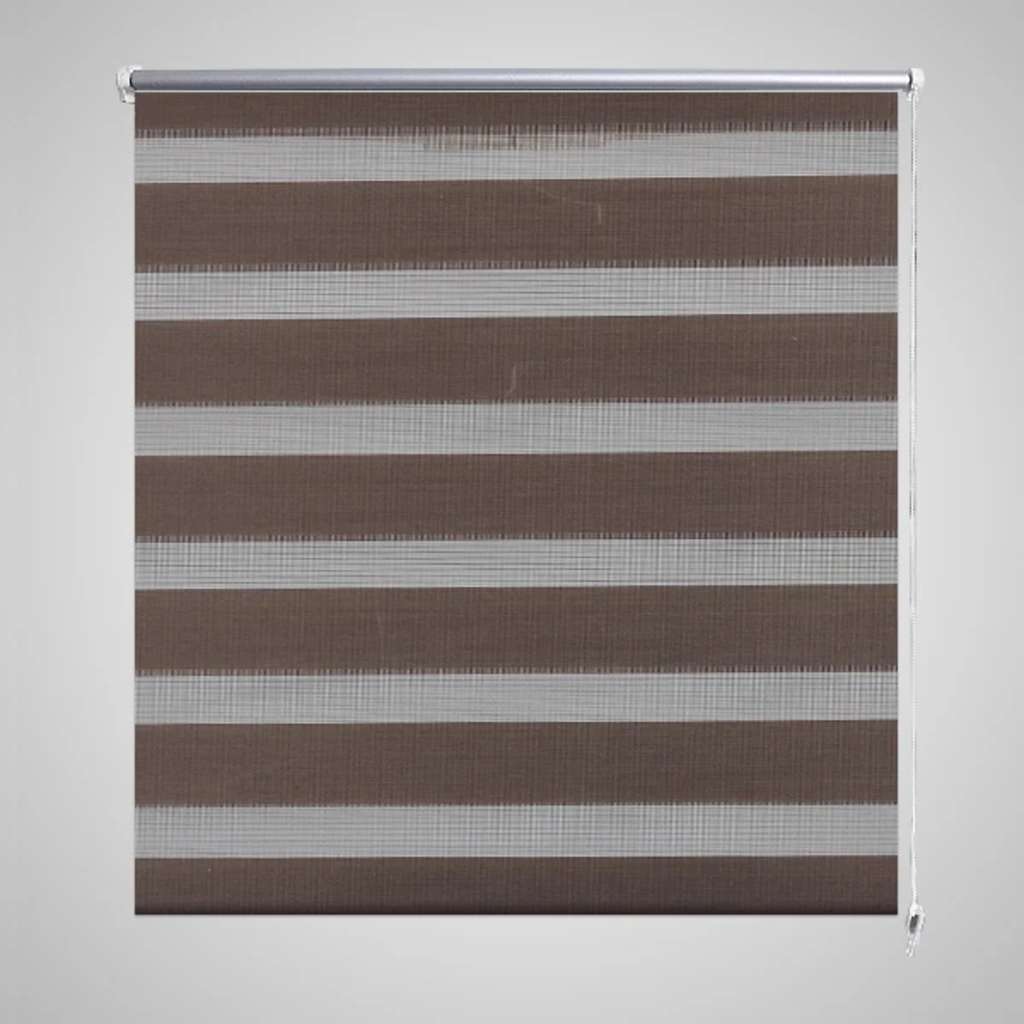 Vidaxl zebra rolgordijn 120,9 x 175 cm stofbreedte 116,7 cm koffiebruin