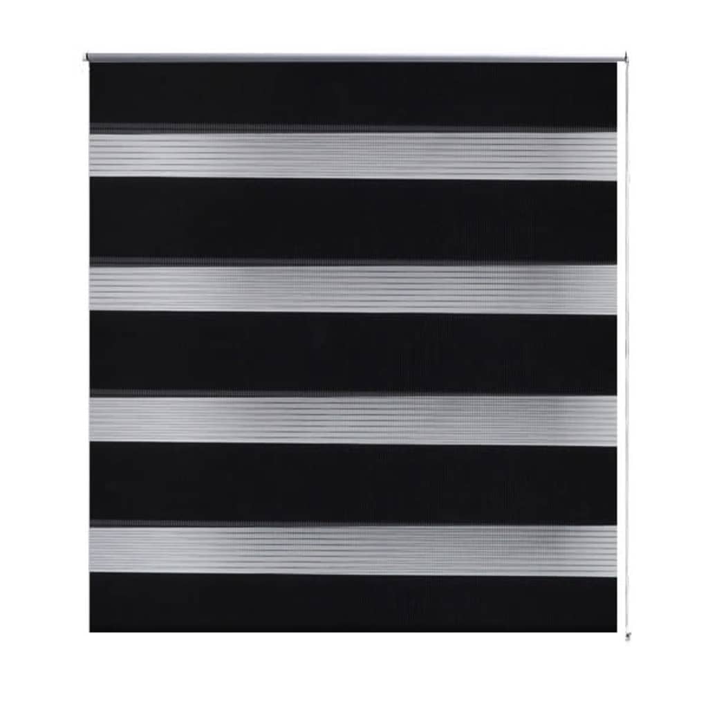 Vidaxl zebra rolgordijn 140,9 x 175 cm stofbreedte 136,7 cm zwart