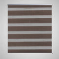 Vidaxl zebra rolgordijn 140,9 x 175 cm stofbreedte 136,7 cm koffiebruin