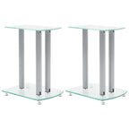 Vidaxl aluminium luidsprekerstandaards transparant veiligheidsglas 2st