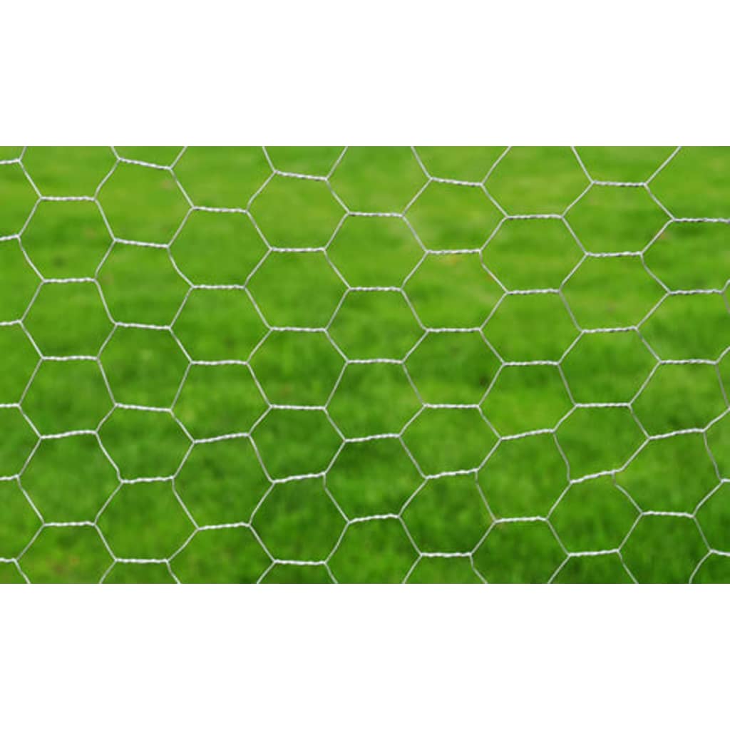 Vidaxl kippengaas 25x1 m gegalvaniseerd staal zilverkleurig
