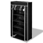 Vidaxl schoenenkast met hoes 58x28x106 stof zwart
