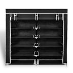 Vidaxl schoenenkast met hoes 115x28x110 stof zwart