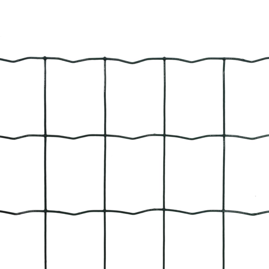 Vidaxl euro hek 25x1,5 m staal groen