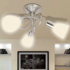 Vidaxl plafondlamp met glazen kappen voor 3 x e14 peertjes