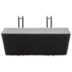 Vidaxl balkonplantenbakken 2 st 50 cm rattan zwart