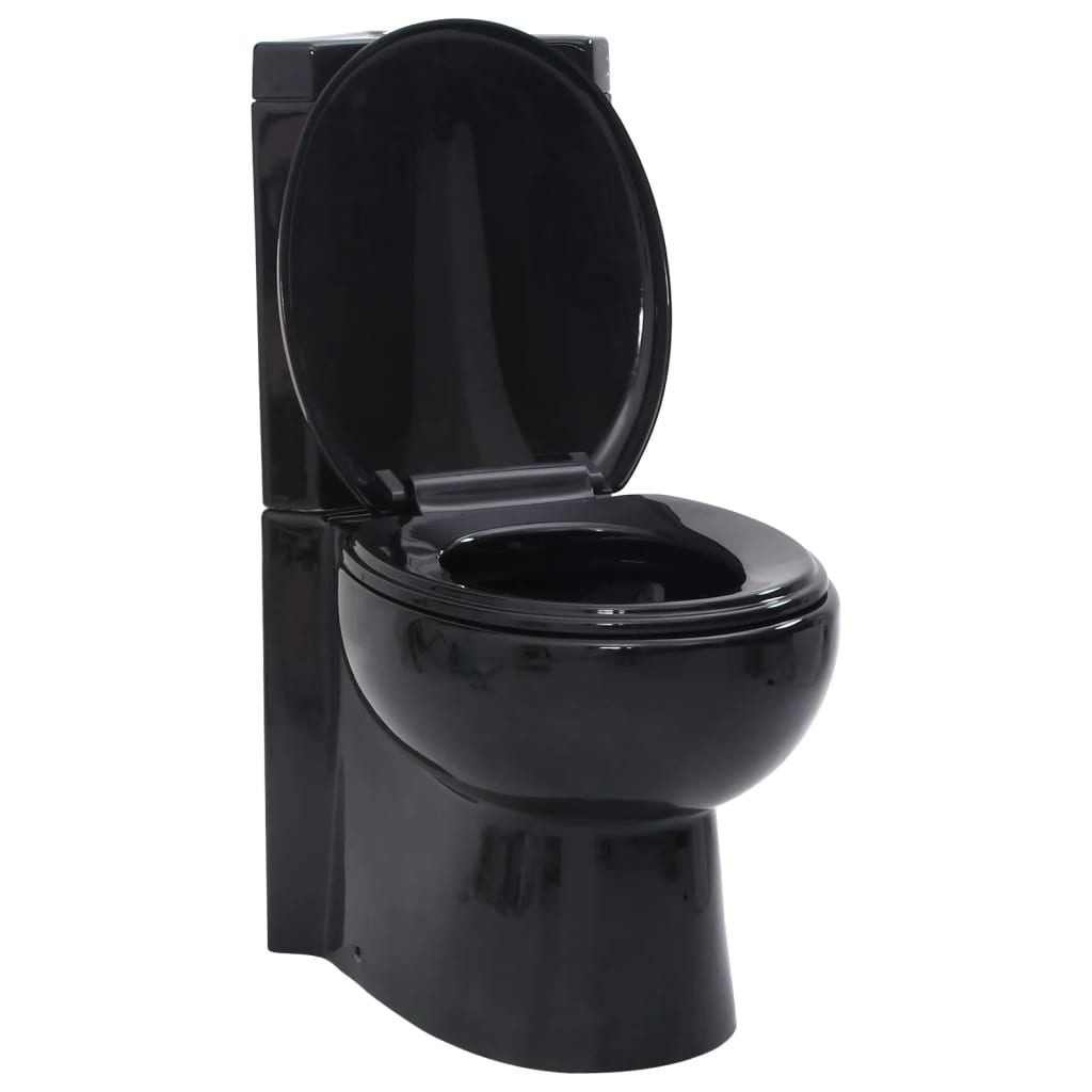 VidaXL Toilet hoekmodel keramisch zwart