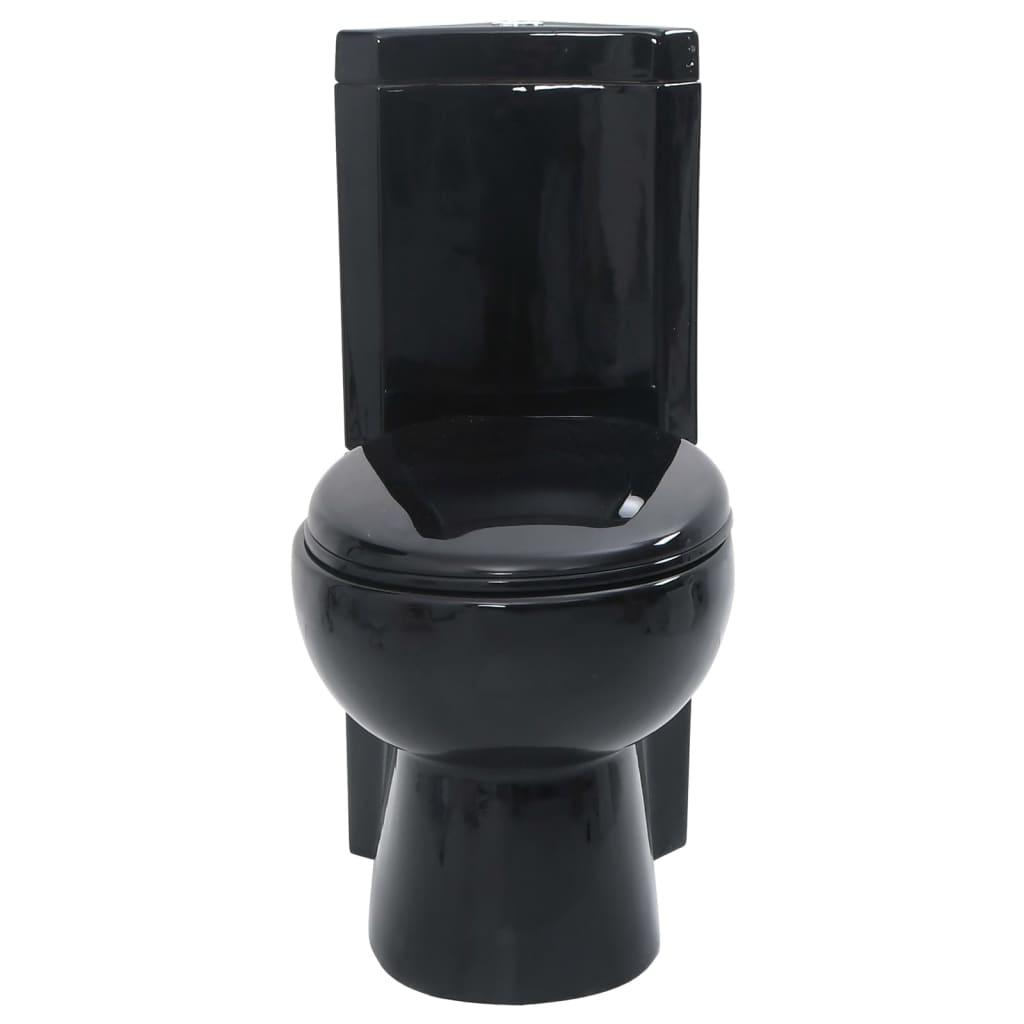VidaXL Toilet hoekmodel keramisch zwart