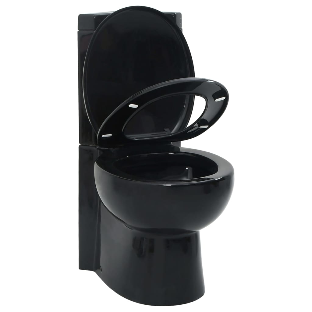 VidaXL Toilet hoekmodel keramisch zwart