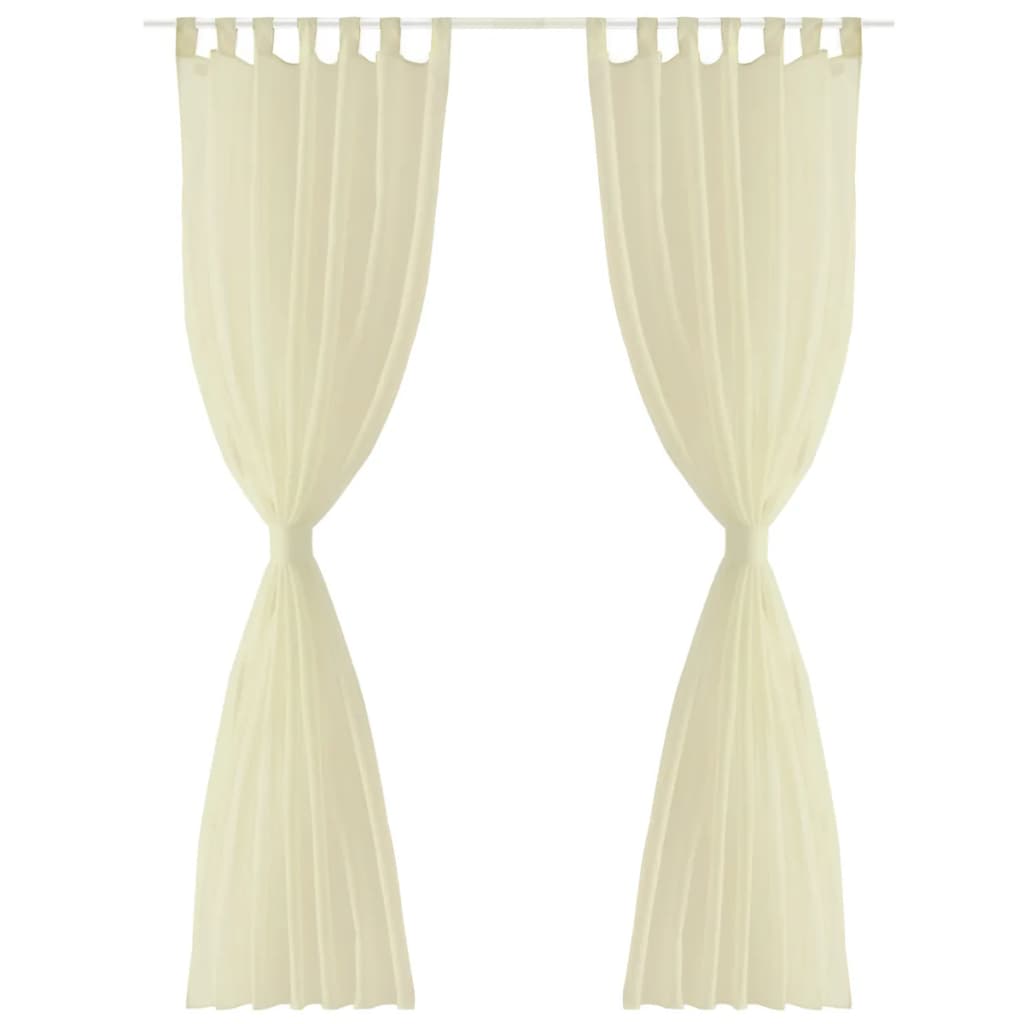 VidaXL Gordijn Crème 140x175 cm (2 stuks)