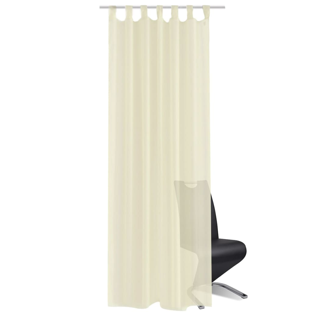 VidaXL Gordijn Crème 140x175 cm (2 stuks)