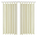 Vidaxl micro-satijnen gordijnen met ringen 140 x 175 cm 2 stuks (creme)