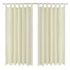 Vidaxl micro-satijnen gordijnen met ringen 140 x 175 cm 2 stuks (creme)
