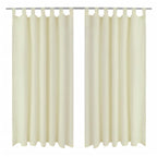 Vidaxl micro-satijnen gordijnen met ringen 140 x 225 cm 2 stuks (creme)