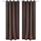 Vidaxl gordijnen met metalen ringen 135 x 245 cm 2 stuks (bruin)
