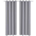 Vidaxl gordijnen met metalen ringen 135 x 245 cm 2 stuks (grijs)