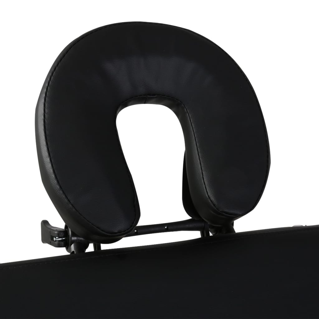 Vidaxl inklapbare massagetafel 3 zones met houten frame (zwart)