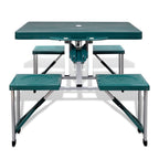 VidaXL Campingtafel met vier stoelen extra licht aluminium inklapbaar (groen)