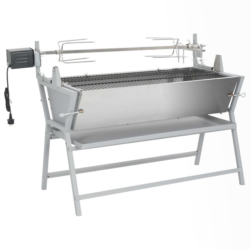 Vidaxl draaispit barbecue ijzer en roestvrij staal