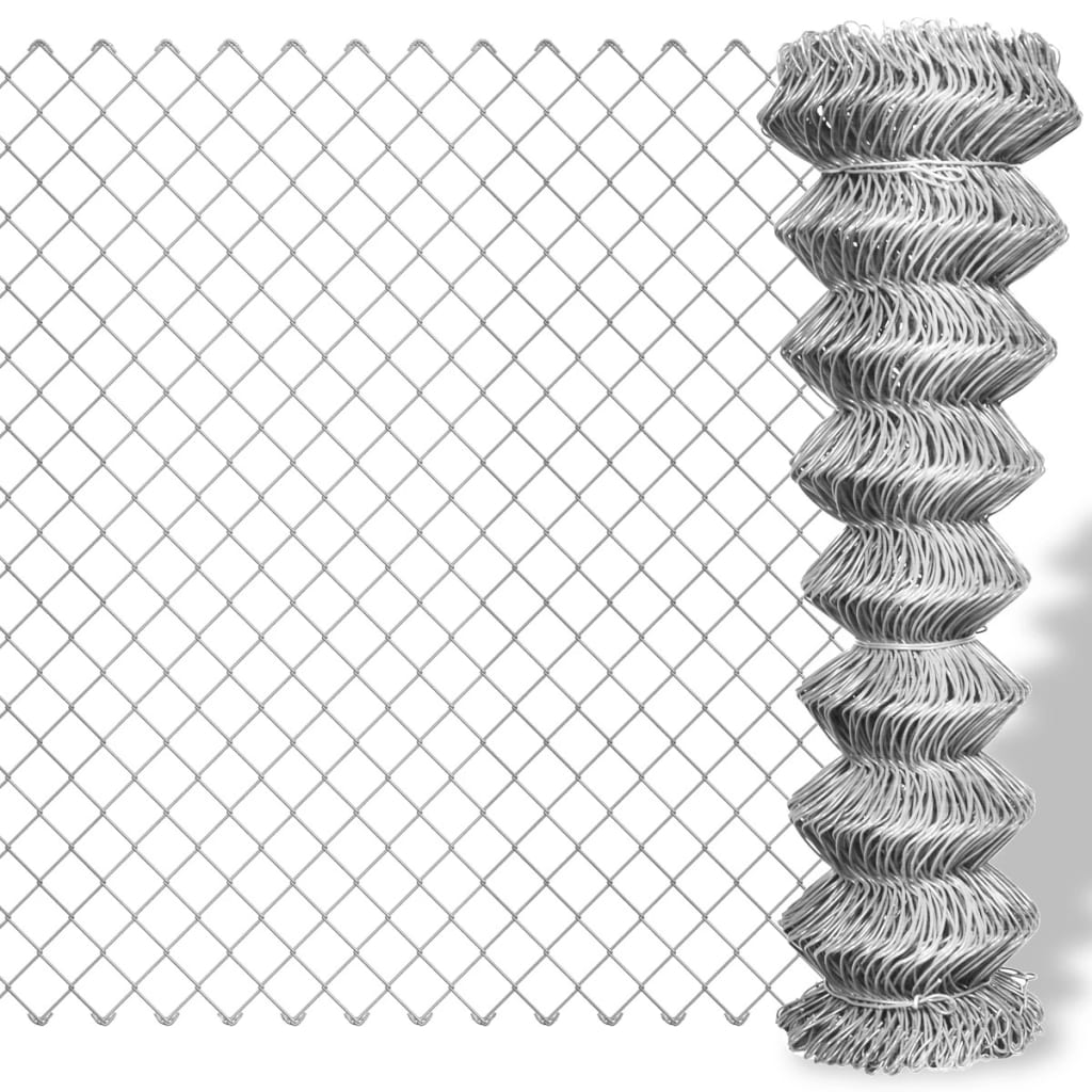 Vidaxl gaashek 15x0,8 m gegalvaniseerd staal zilverkleurig