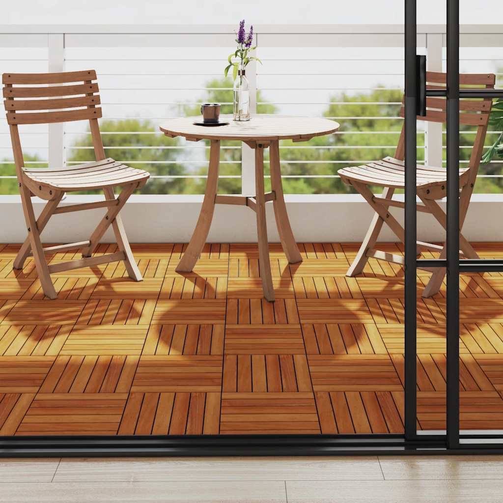 Vidaxl terrastegels acaciahout 30 x 30 cm verticaal patroon (10 stuks)