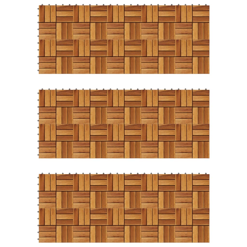 VidaXL Terrastegels 30 x 30 cm Acacia set van 30