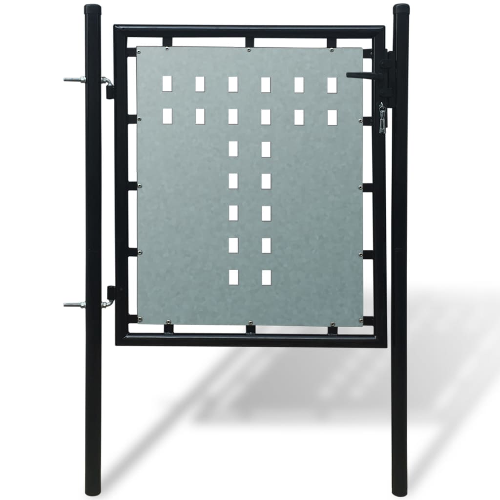 Vidaxl zwarte enkele deur schuttingpoort 100x75 cm
