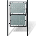 Vidaxl zwarte enkele deur schuttingpoort 100x150 cm