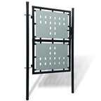 Vidaxl zwarte enkele deur schuttingpoort 100x200 cm