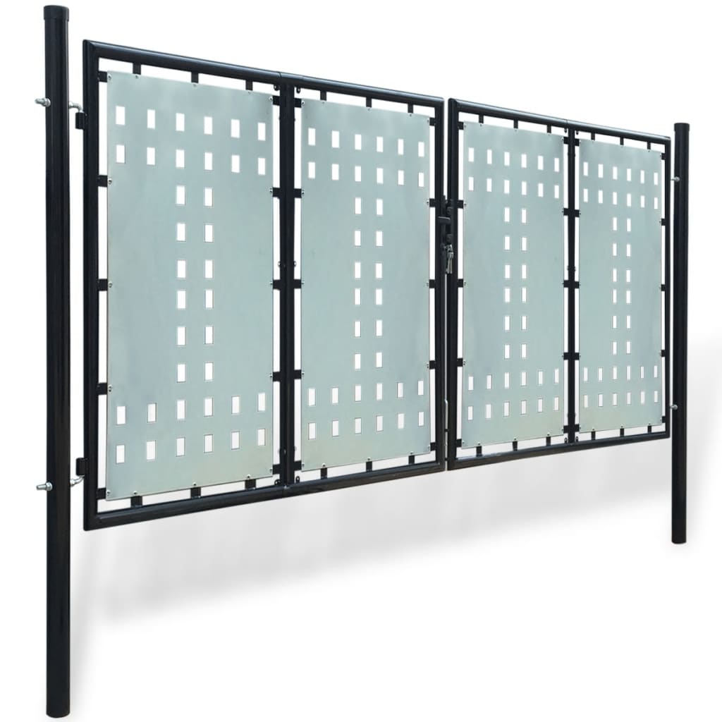 VidaXL Poort enkel 300x175 cm zwart