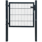 Vidaxl 2d hekpoort (enkel) antracietgrijs 100x80 cm