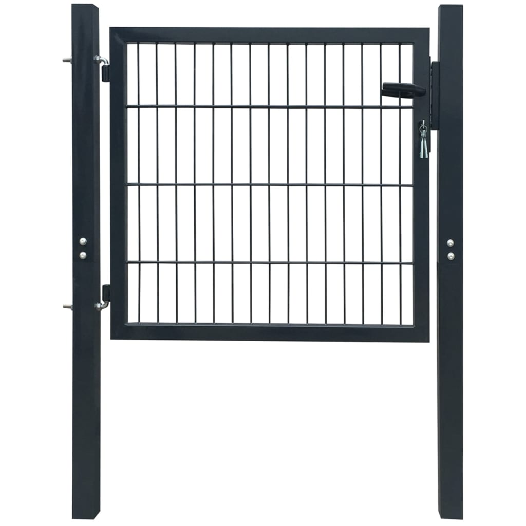 Vidaxl 2d hekpoort (enkel) antracietgrijs 100x80 cm