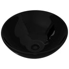 Vidaxl wasbak, keramiek, rond, zwart 325 mm