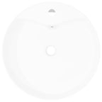 Vidaxl wasbak met overloop, keramiek, rond, wit