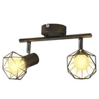 Vidaxl plafondlamp met 2 led's industriële stijl zwart