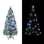 Vidaxl voorverlichte kerstboom met standaard en led 150 cm glasvezel