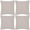 VidaXL Kussenhoezen katoen 50 x 50 cm beige 4 stuks