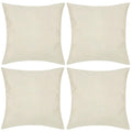 VidaXL Kussenhoezen linnen look 80 x 80 cm beige 4 stuks