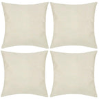 VidaXL Kussenhoezen linnen look 80 x 80 cm beige 4 stuks