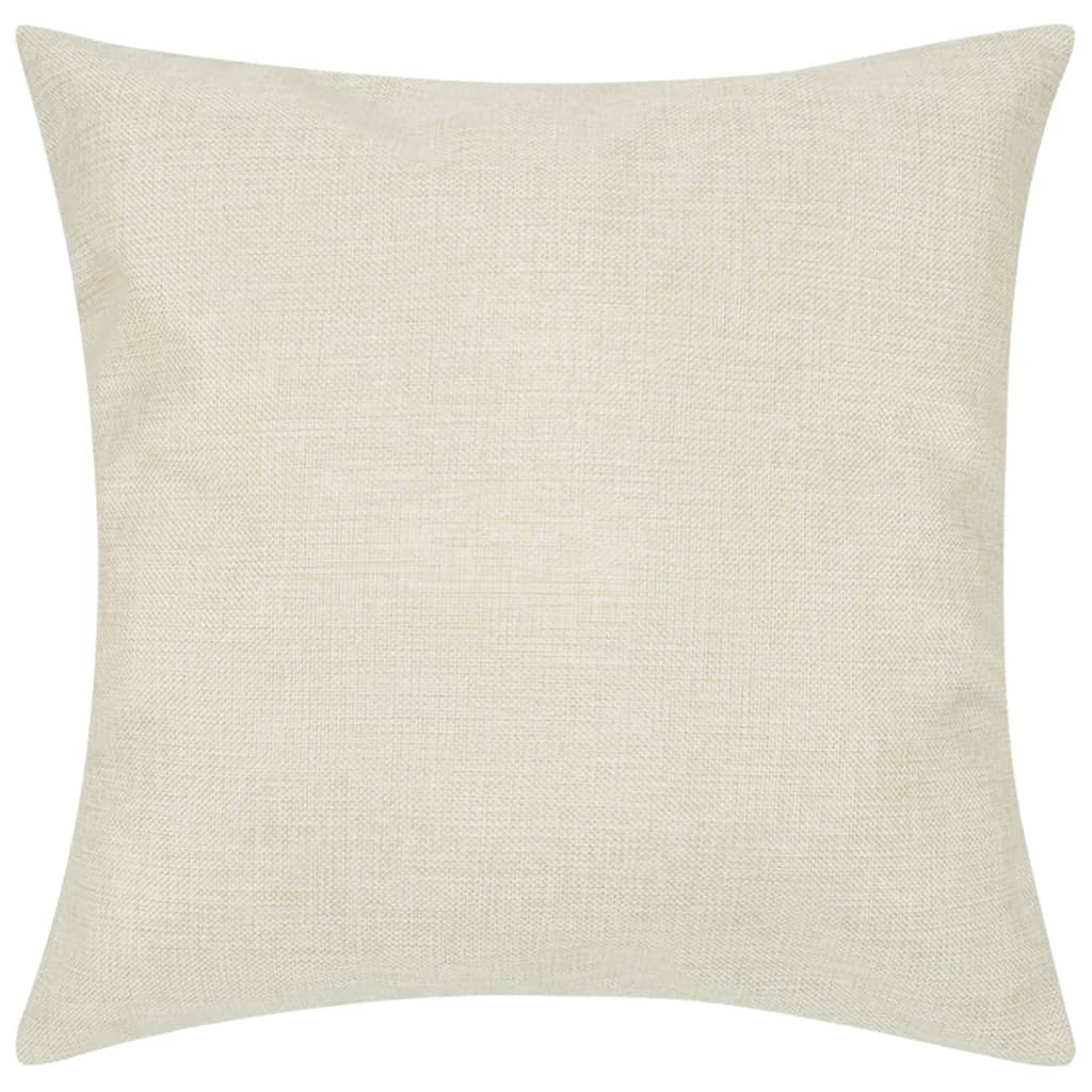 VidaXL Kussenhoezen linnen look 80 x 80 cm beige 4 stuks