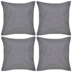 VidaXL Kussenhoezen linnen look 50 x 50 cm antraciet 4 stuks