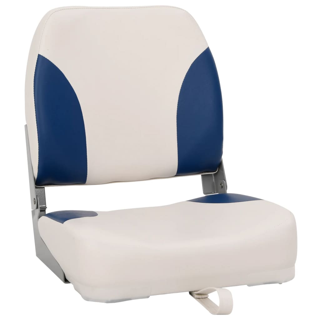Vidaxl bootstoel 1 set met blauw-witte kussens inklapbaar