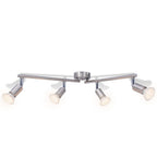 VidaXL Plafondlamp met 4 led-spotlights satijn nikkel